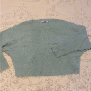 Plush Seaglass Green Cropped Sweater